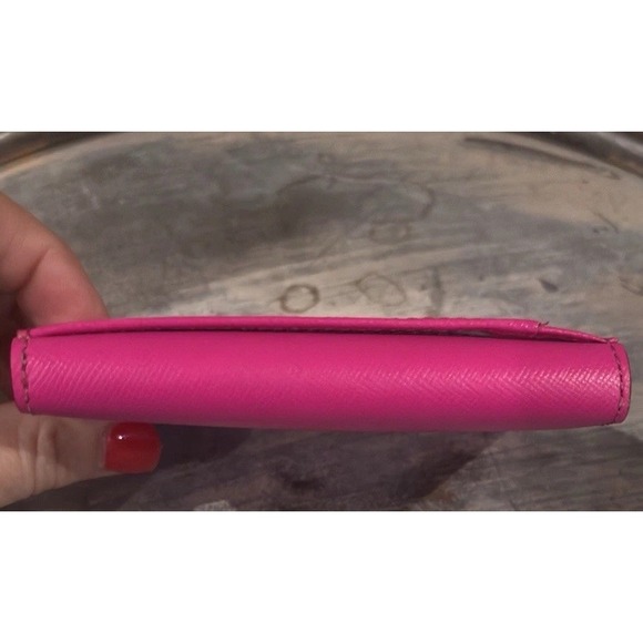 Kate Spade NY New MICRO TRI-FOLD Wallet Hot Pink Multi Staci Colorblock RT149$ - Picture 4 of 4